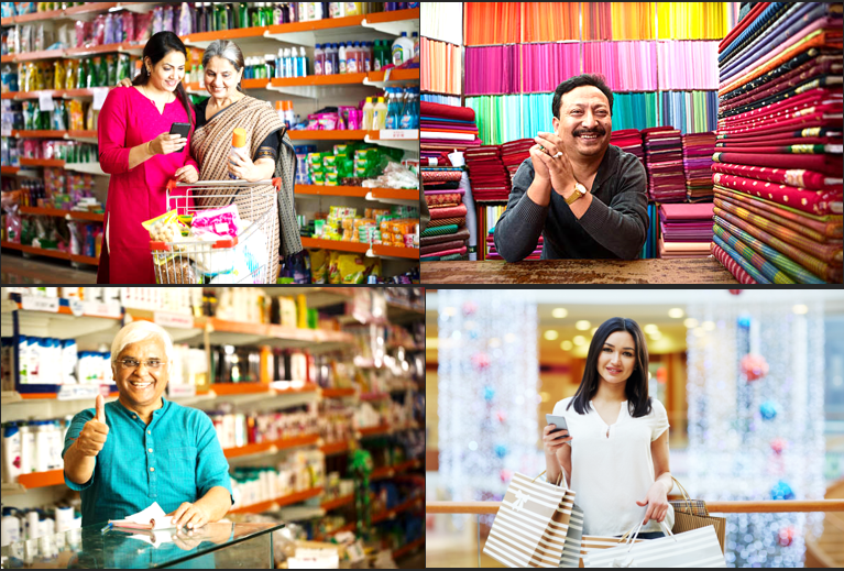 Local merchants and shoppers collage