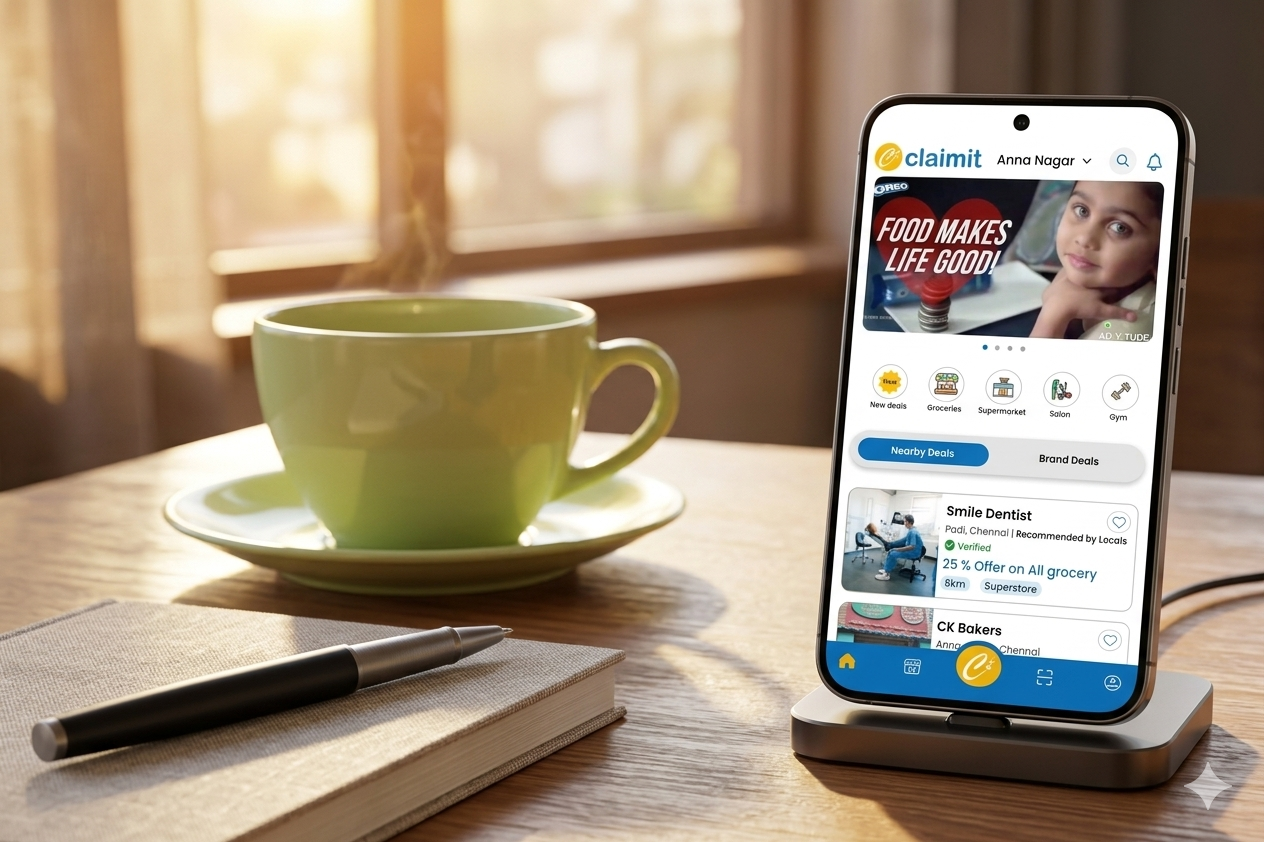 Smartphone showing a clean app interface